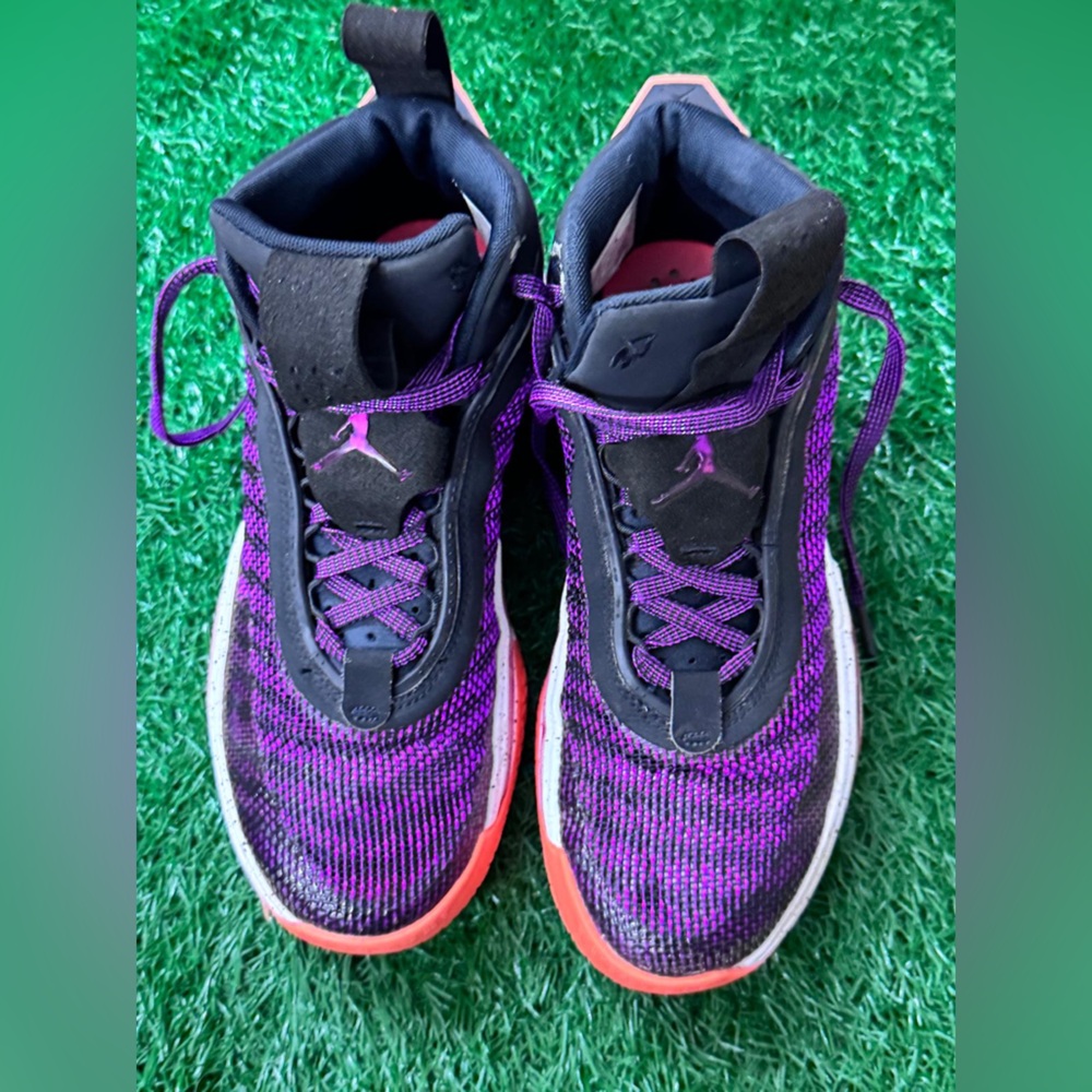 Kids Jordan Purple and Black Sneakers